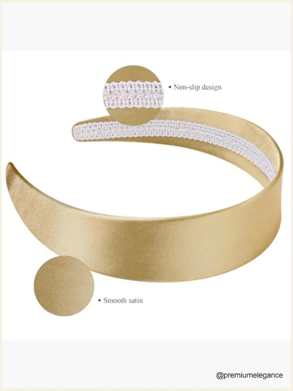 1.6 Inch Wide Silk Satin Non Slip Headband for Women Solid Hair Band Cosplay